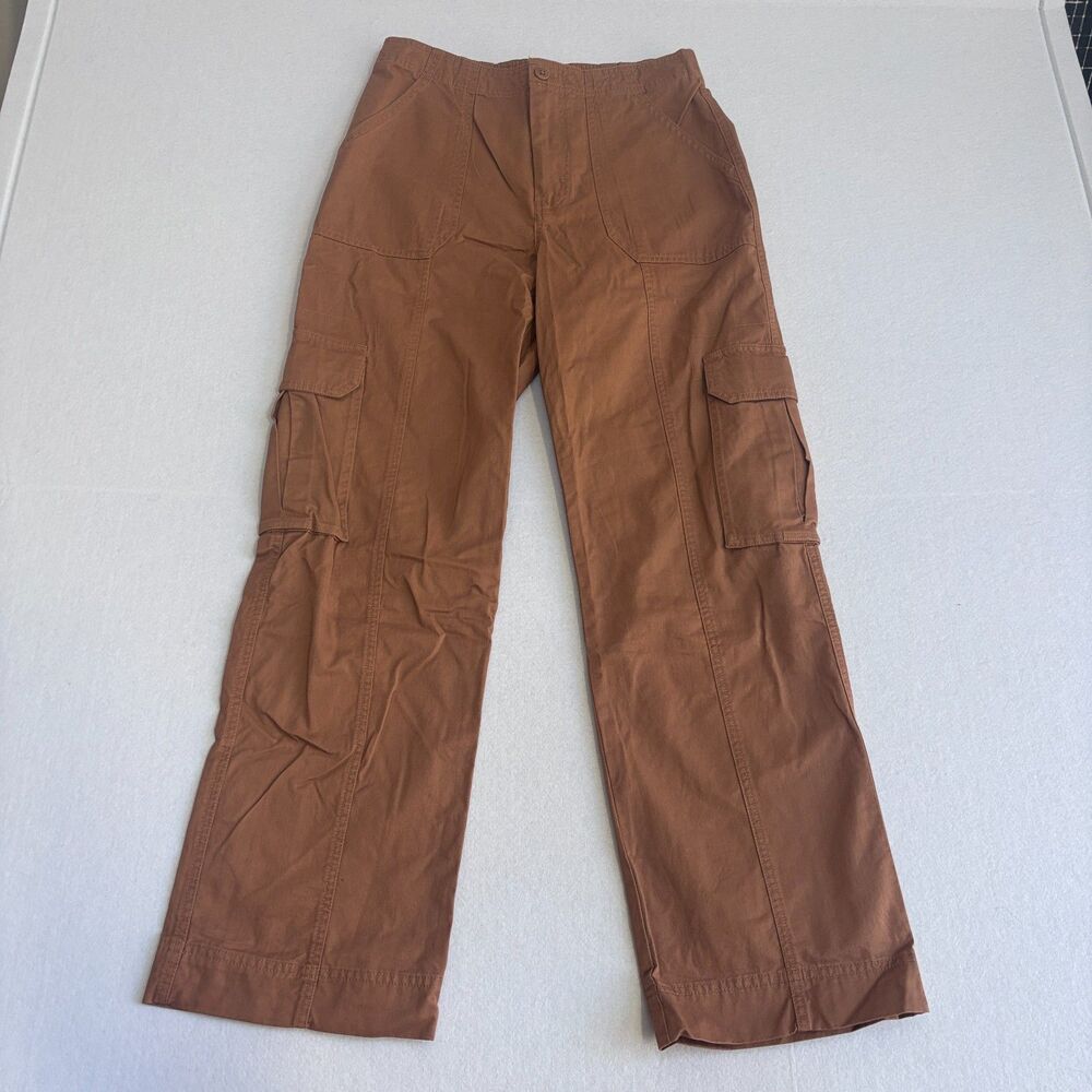 Abercrombie & Fitch Cargo Pants Women's 28/6 Camel Brown High Rise Cotton NWT